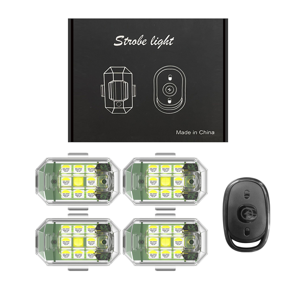 1/2/4 قطعة LED اللاسلكية الطائ - مراجعة Drone Strobe Light وسعره